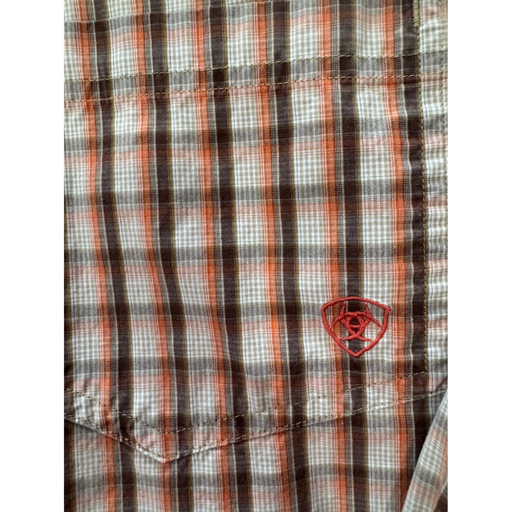 Lot of 2 Ariat Pro Series Mens Fitted Plaid Long Sleeve Button Down Shirts SZ M - Picture 13 of 15